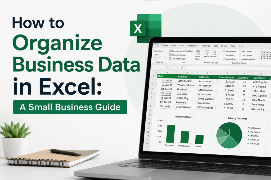 how to organize business data in excel